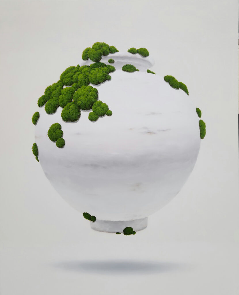Jar_Moss, 2020, oil on canvas, 100 × 80.3 cm