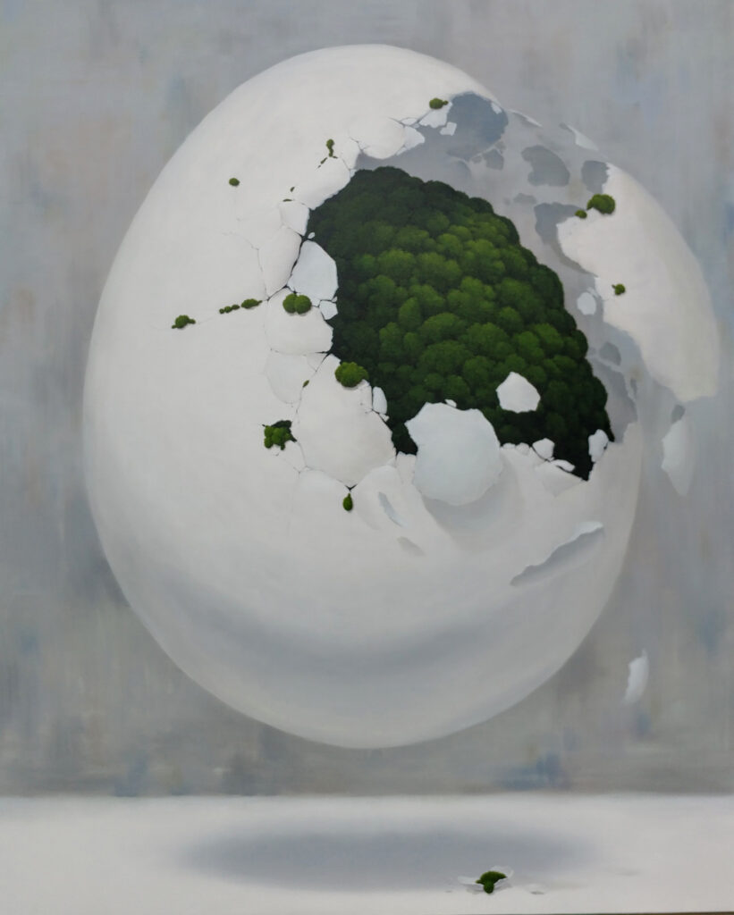 Egg_Moss, 2020, oil on canvas, 162.2 × 130.3 cm